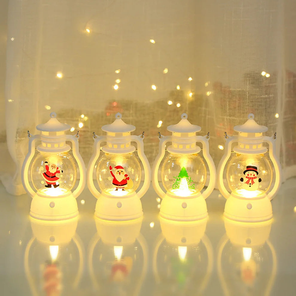 Christmas LED Lantern Light – Santa Decorative Lamp for Winter Home Display