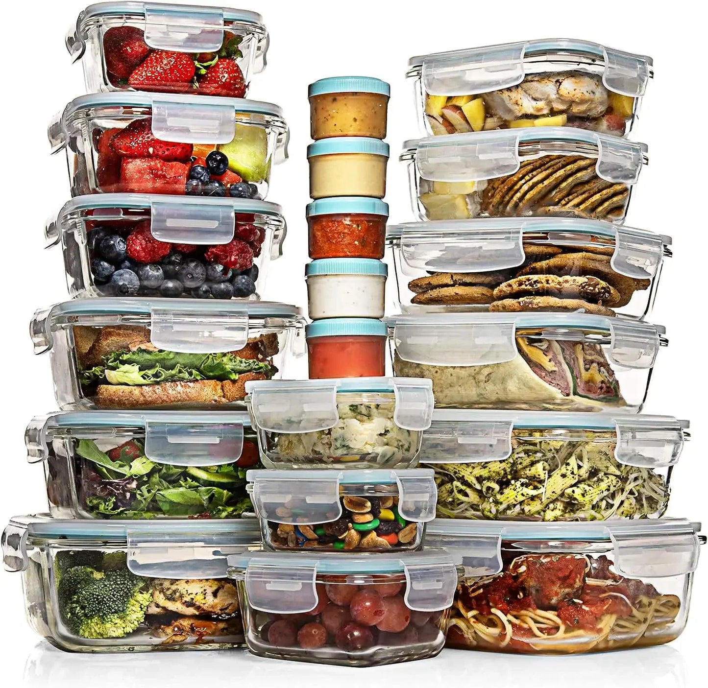 35-Piece Premium Glass Meal Prep Set – Airtight & Leak-Proof Food Storage Containers with Lids, BPA-Free, Oven & Fridge Safe, Perfect for Bento Boxes & Organized Kitchen