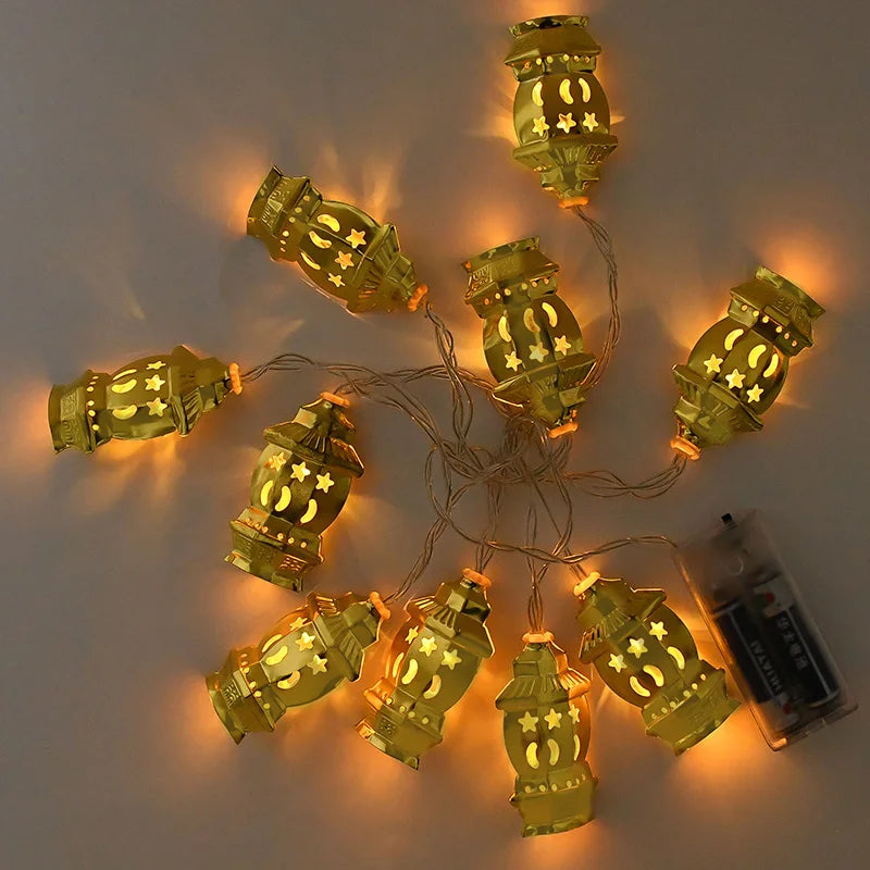 Ramadan & Eid LED Lantern String Lights – Decorative Hanging Lights for Home, Party & Festival Decor