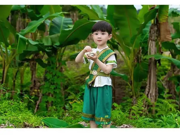 Boys’ Dai Ethnic Clothing Set – Traditional Children’s Costume for Festivals, Cultural Wear & Celebrations