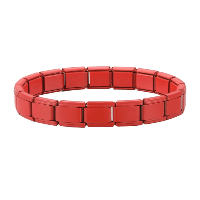 Creative Christmas Bracelet – High-Quality Stainless Steel 9mm Wide Elastic Charm Bracelet for Women, Perfect Birthday or Holiday Gift