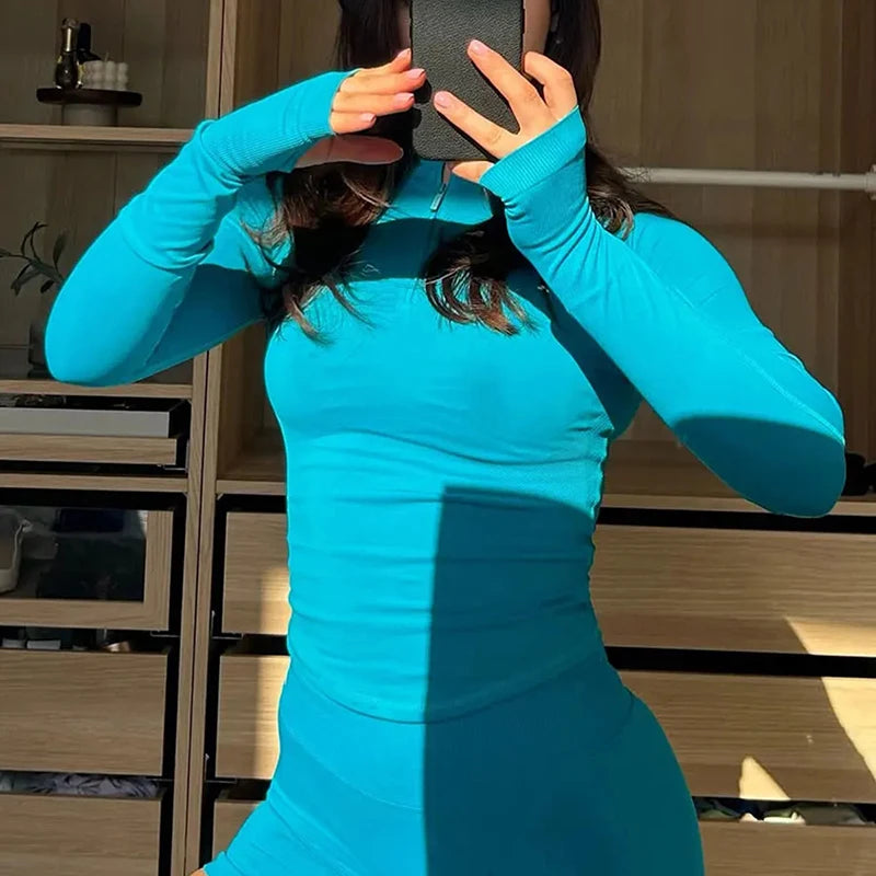 Women's Long Sleeve Half-Zip Yoga & Gym Top