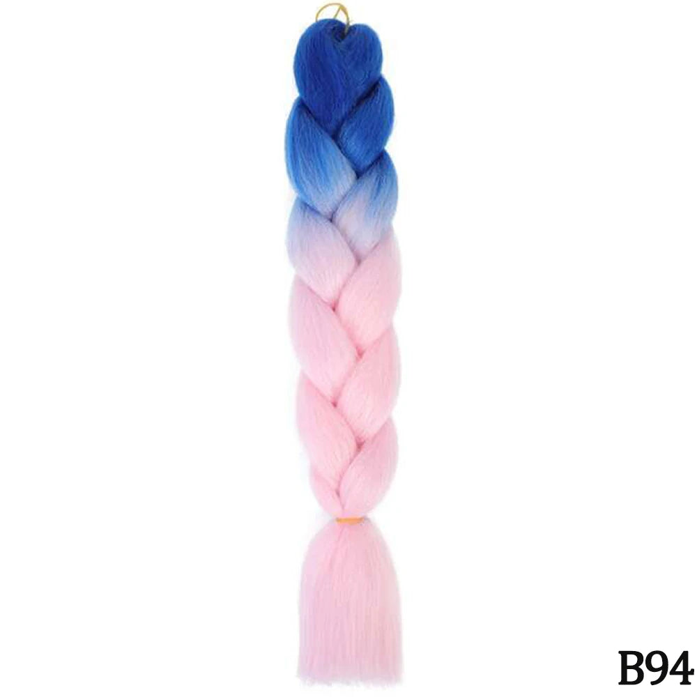 GlowStrands 24” Jumbo Braids for Kids & Adults – Ombre Kanekalon Hair Extensions, Easy Styling & Natural Feel