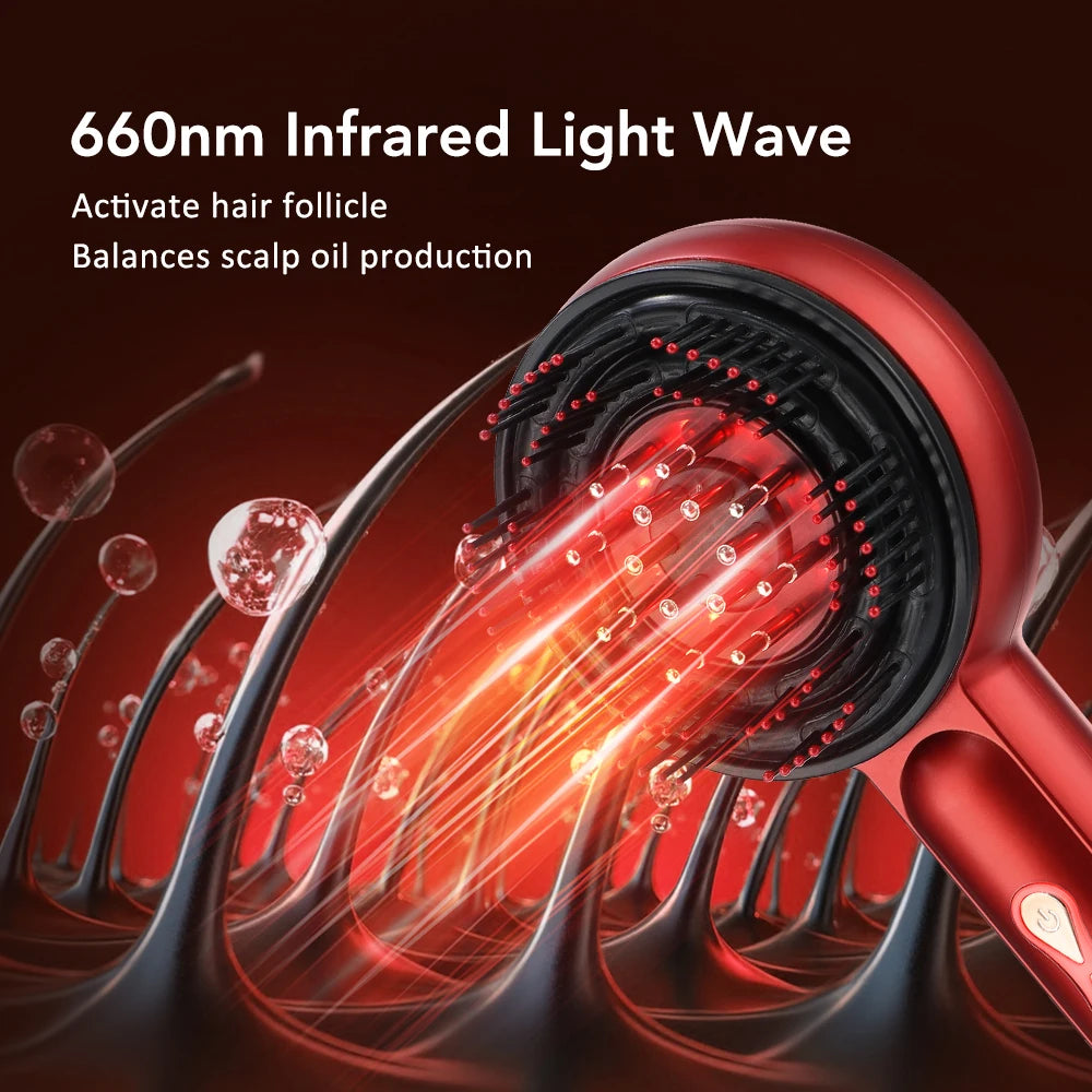 Electric Vibration Massage Comb Portable Scalp Massager with Oil Applicator, Hair Follicle Care Comb for Scalp Relaxation and Hair Care