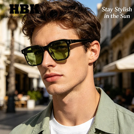 Square UV400 Sunglasses with Vintage Temple Tips — Unisex Fashion Eyewear