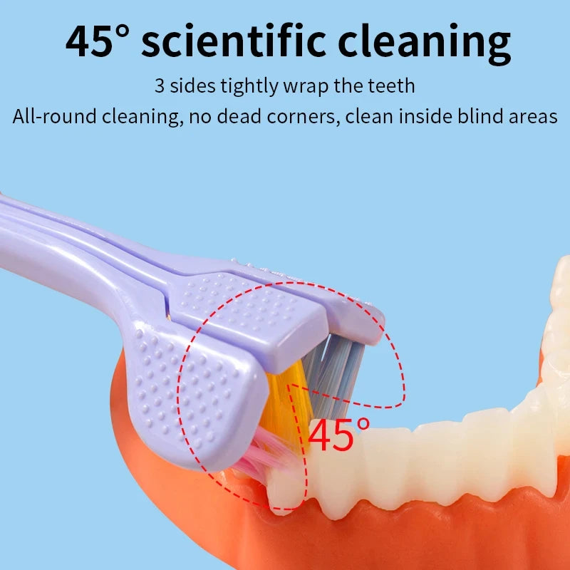 Three-Sided Toothbrush with Soft Ultra-Fine Bristles – Complete Oral Care & Gentle Teeth Cleaning