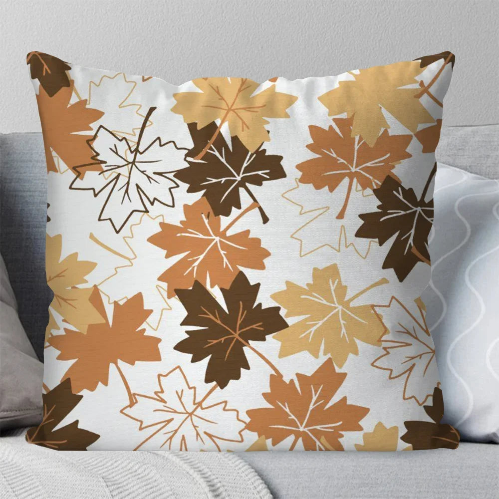 1pc Autumn Maple Leaf Decoration Pillow Case Square Pillow Bedroom Sofa Leisure ComfortCar Living Room Home Decoration 40X40