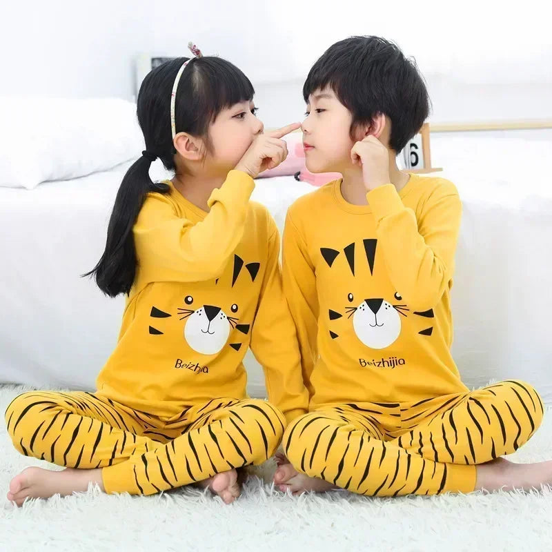 Kids Pajamas Set, 100% Cotton Soft Long Sleeve Sleepwear for Toddlers & Children Ages 2–13, Astronaut Print
