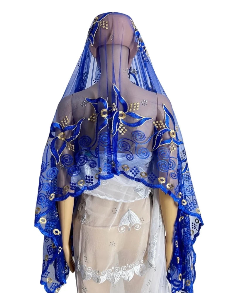Women's Embroidered Voile Hijab Scarf