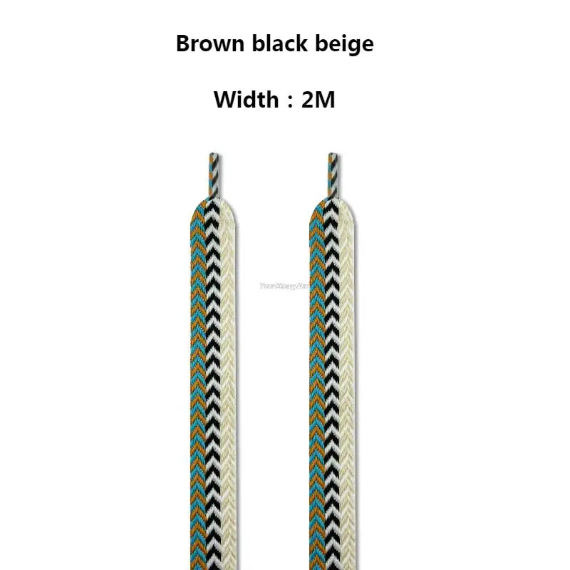 Flat Wavy Shoelaces for Sneakers – Trendy Wide Replacement Shoe Laces for Casual, Sport & Streetwear Shoes (1.5cm / 2cm / 3cm Widths)