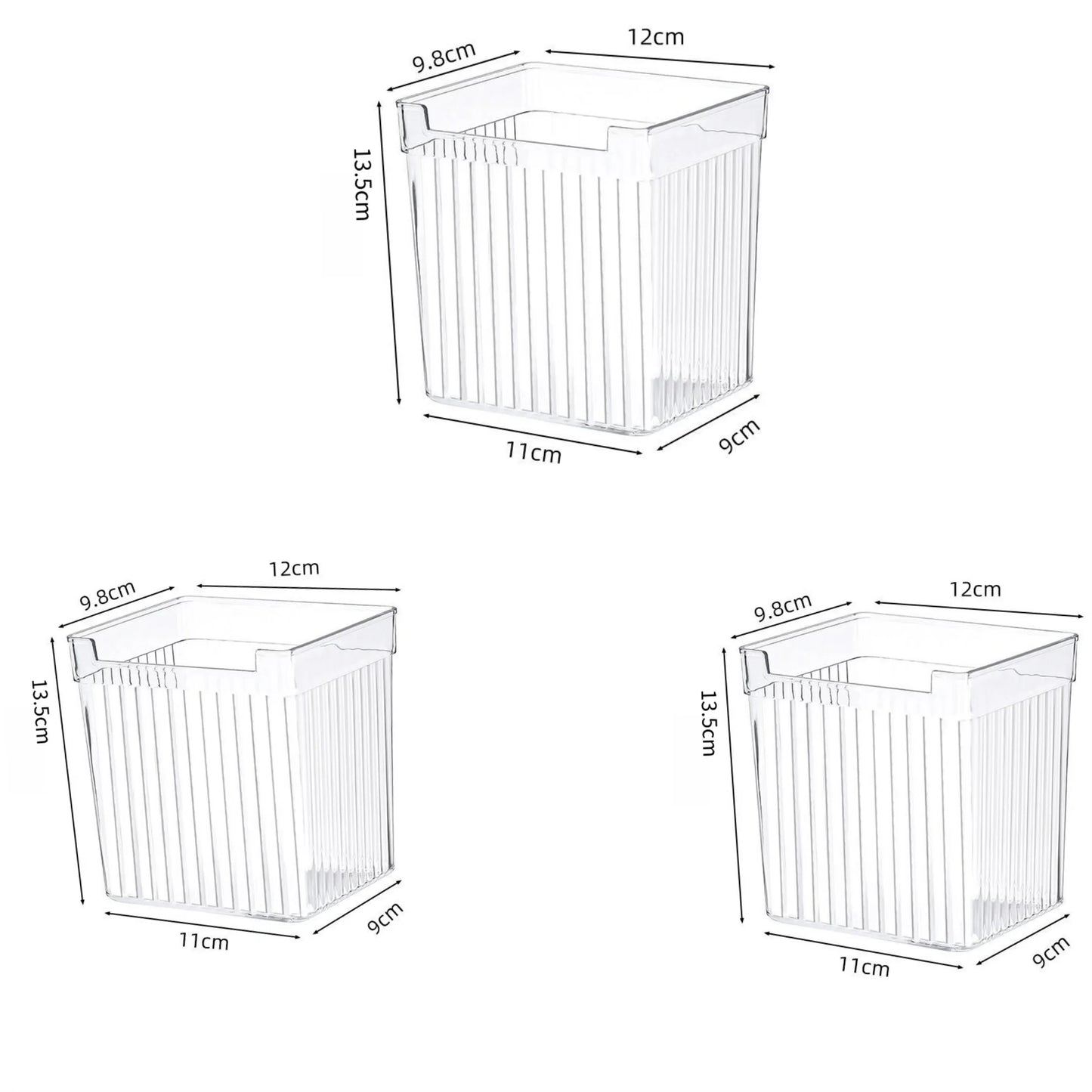 3-Piece Clear Refrigerator Organizer Bins – Food & Seasoning Storage Boxes for Kitchen and Fridge Organization