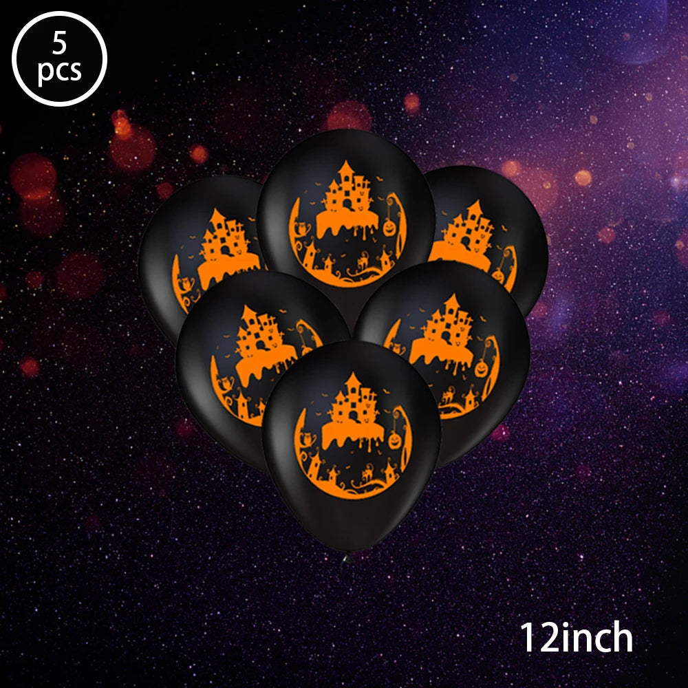 Halloween 12-Inch Latex Balloons for Spooky Party Decorations