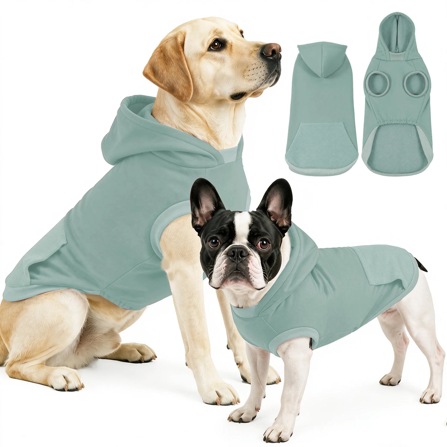 Christmas Sleeveless Dog Hoodie — Warm Pet Sweatshirt for Small to Large Dogs