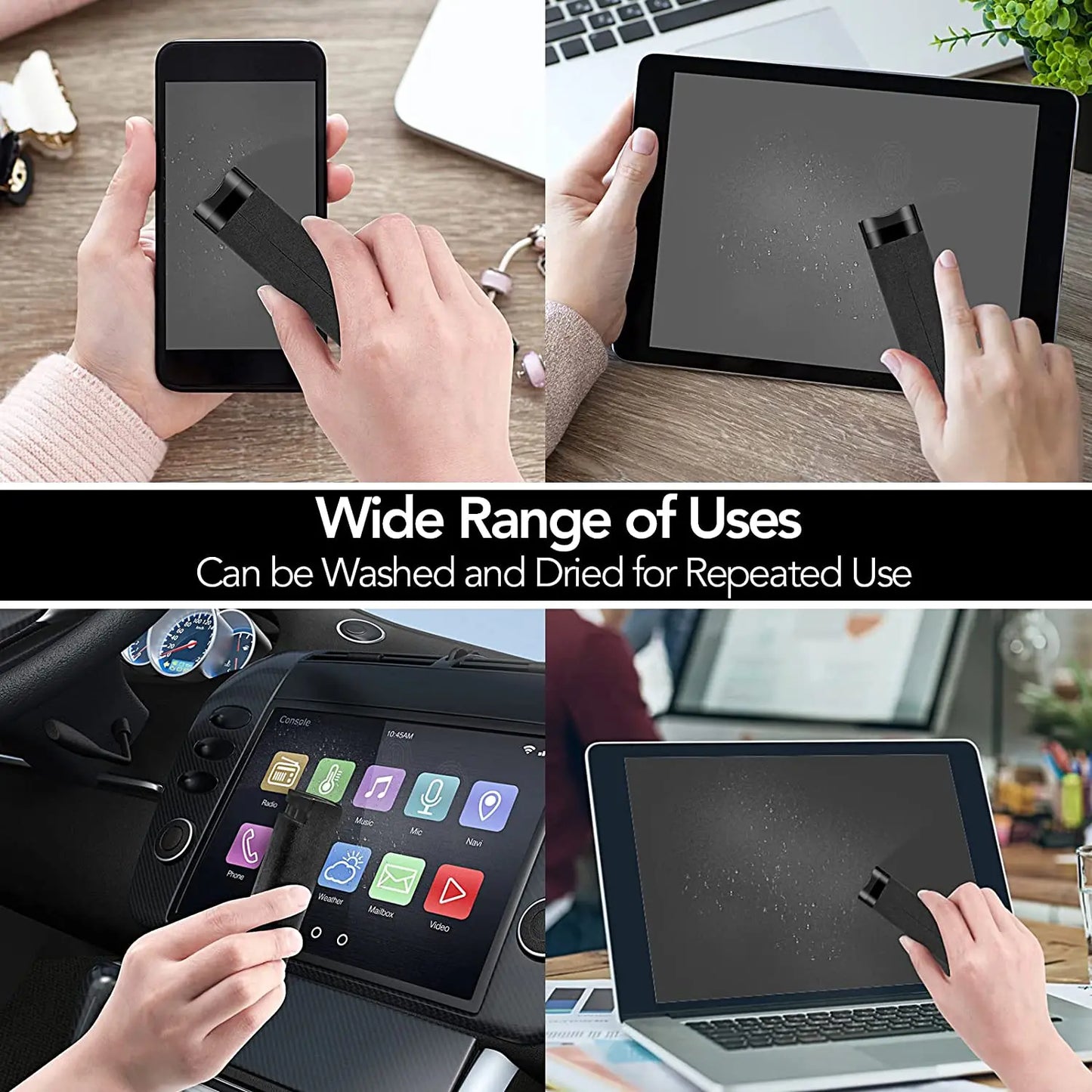 2-in-1 Portable Phone & Tablet Screen Cleaner Spray with Microfiber Cloth – Touchscreen & Glass Cleaning Set