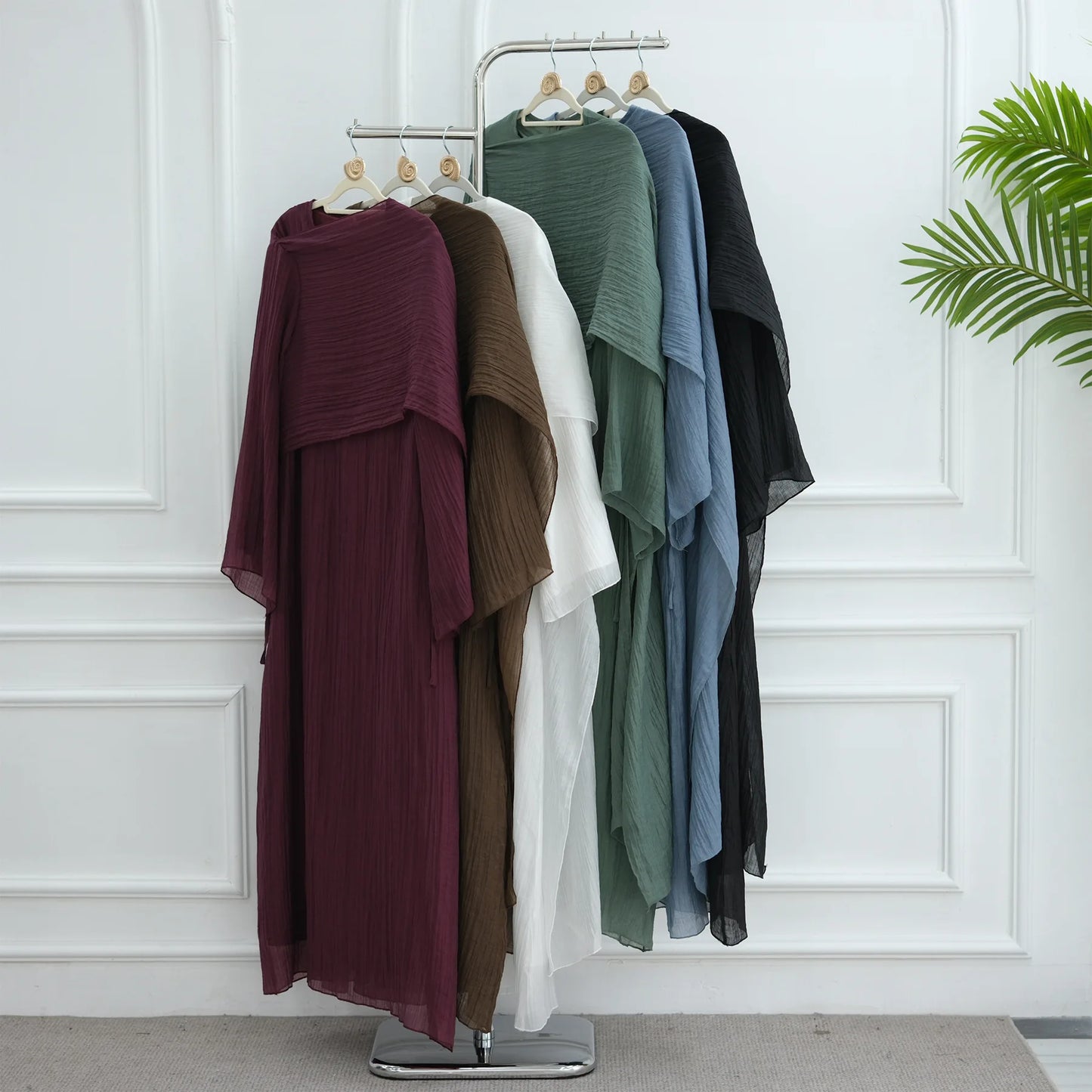 Women’s Two-Piece Modest Cardigan Set – Elegant Middle East Islamic Abaya Dress for Ramadan & Eid