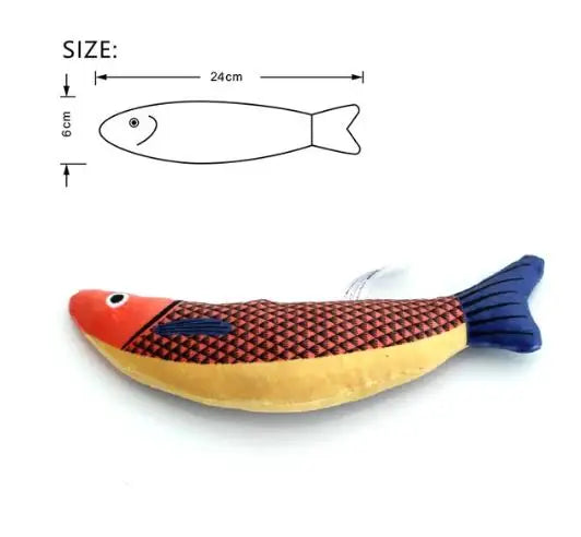 Interactive Cat Fish Toy with Catnip – Soft Durable Plush Chew Toy for Kittens and Cats