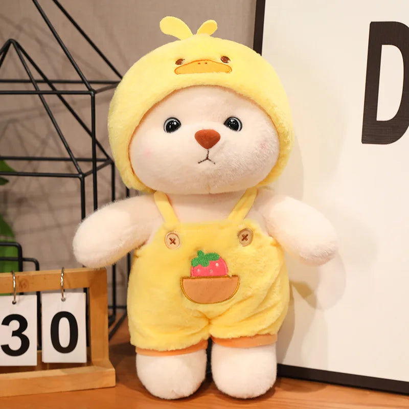 Anime Plush Toy 25/35cm – Jointed Bear, Bunny, Duck, Shark, and Pig Stuffed Animal
