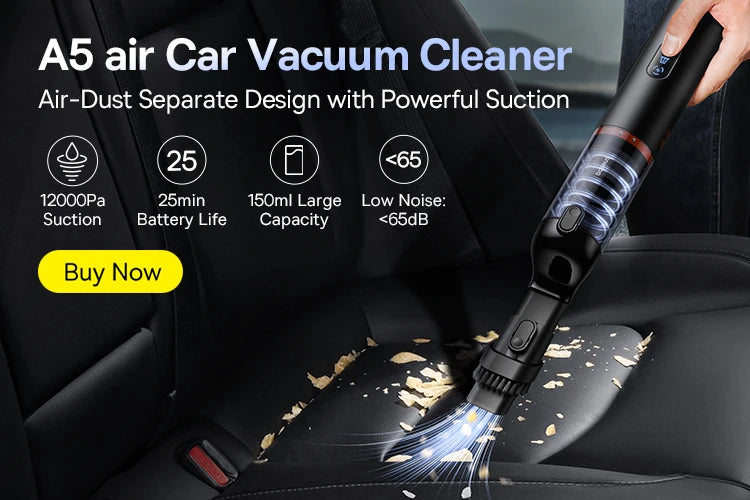 Baseus A5 Air Cordless Handheld Vacuum Cleaner – Powerful Suction for Car & Home
