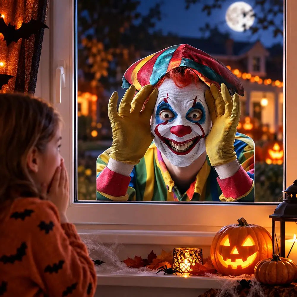 Halloween Spooky Face Static Window Cling