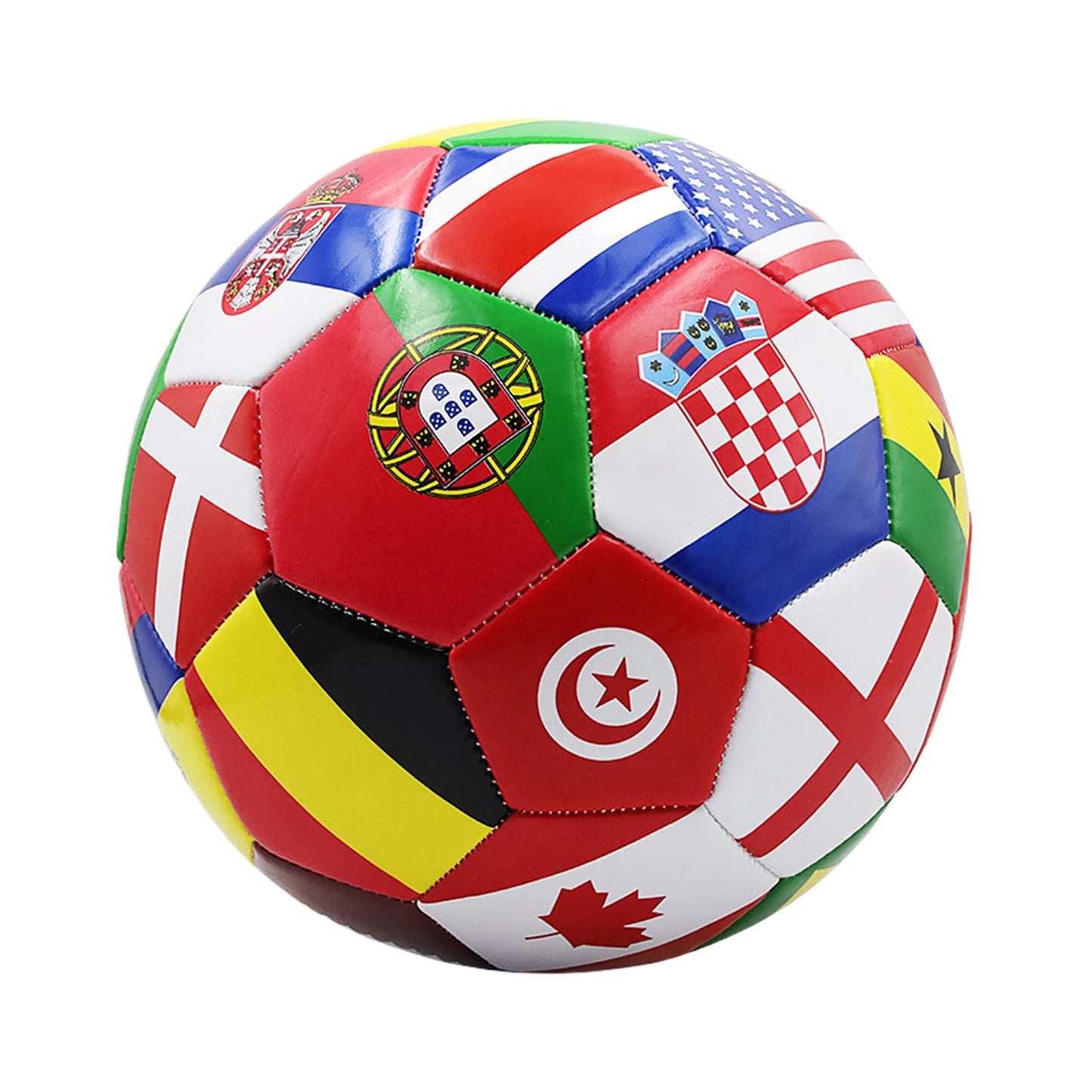 Official Size 5 Flag Print Soccer Ball – Durable PVC Football for Training, Match Play & Outdoor Games