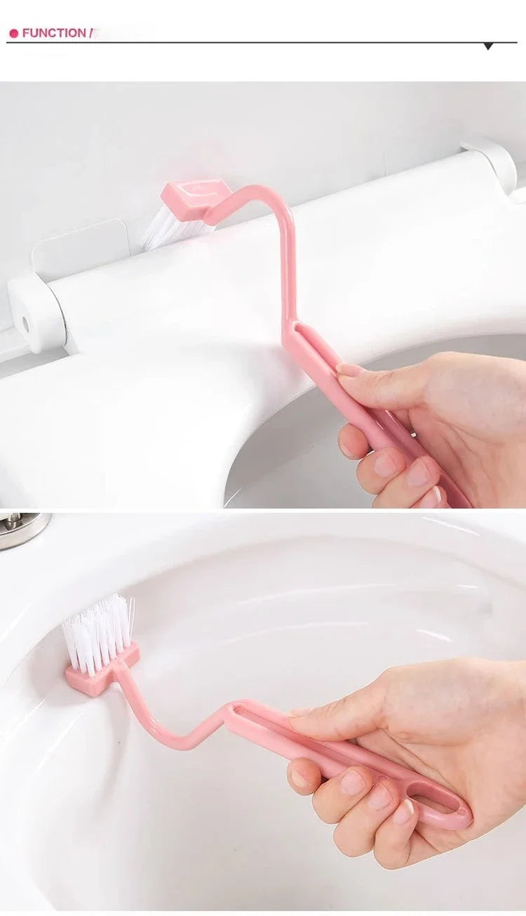Toilet Cleaning Brush with S-Shaped Curved Handle – Corner & Edge Scrubber for Bathroom Cleaning