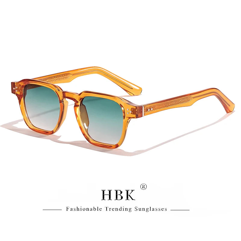 HBK Square Gradient Sunglasses — UV400 Vintage Style for Men