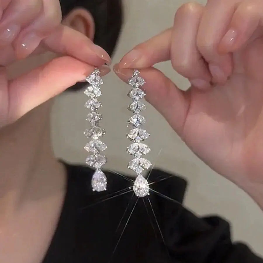 Gorgeous Geometric Drop Earrings for Women with Cubic Zirconia – Luxury Wedding & Party Jewelry