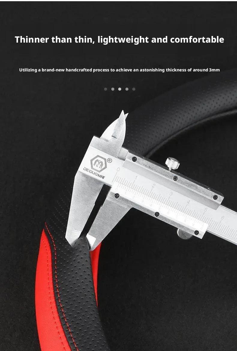 Faux Leather Steering Wheel Cover for 37–38 cm Wheels