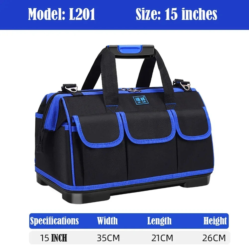 Large Oxford Cloth Tool Bag, Thickened Heavy-Duty Multi-Functional Tool Organizer for Electricians, Carpenters & Repairs