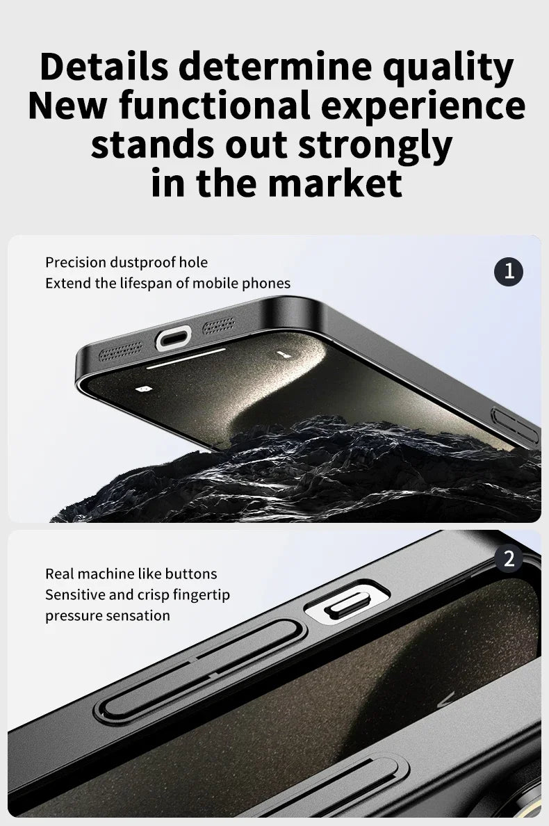 MagSafe Rotating Gyro Stand Phone Case with Camera Lens Protection for iPhone 16/15/14/13/12/11 Pro Max & Plus