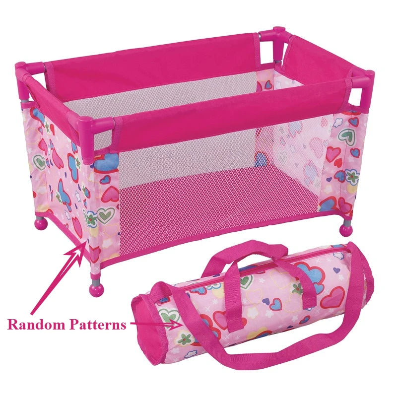 Baby Doll Crib & Pack-n-Play Set with Carry Bag — Fits Up to 18" Dolls