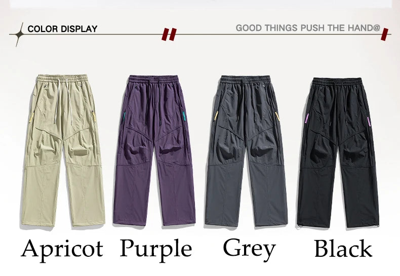 Men’s Casual Pants Loose Fit Straight Leg – Water-Resistant Everyday Trousers Spring Fashion