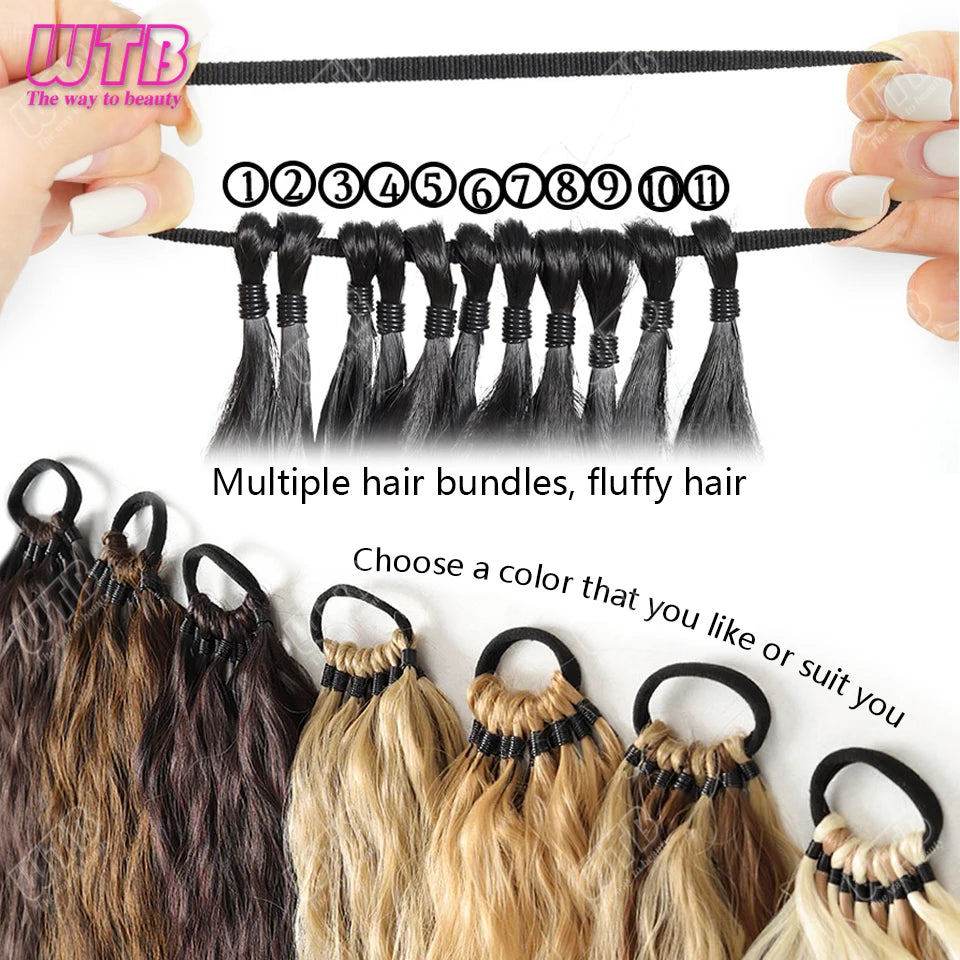 24-Inch Synthetic Braided Wig – Corn Perm Curly Ponytail, Lightweight & Natural Look for Daily Wear