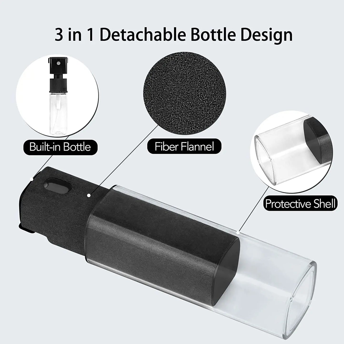 2-in-1 Portable Phone & Tablet Screen Cleaner Spray with Microfiber Cloth – Touchscreen & Glass Cleaning Set
