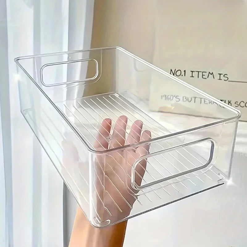 Acrylic Transparent Storage Box – Desktop Organizer for Cosmetics, Facial Masks, and Household or Refrigerator Use
