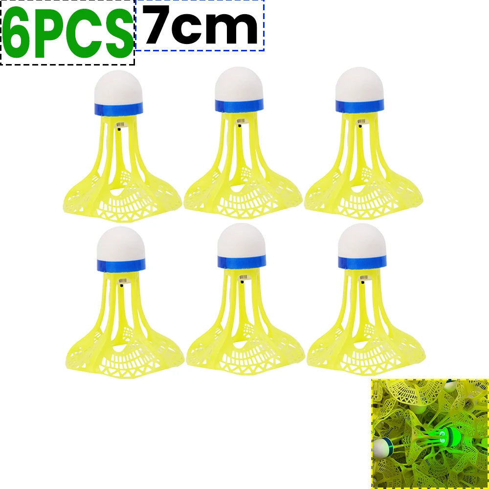 12 or 1 PCS LED Light-Up Badminton Shuttlecocks – Colorful Luminous Foam Badminton Balls for Kids and Sports