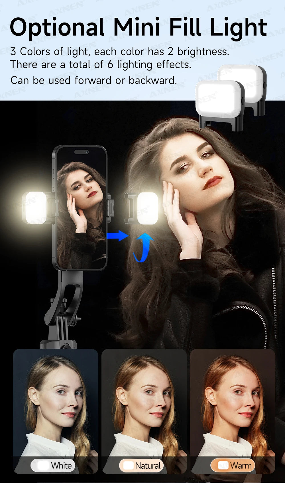 AI Face-Tracking Selfie Stick Tripod with Bluetooth Remote