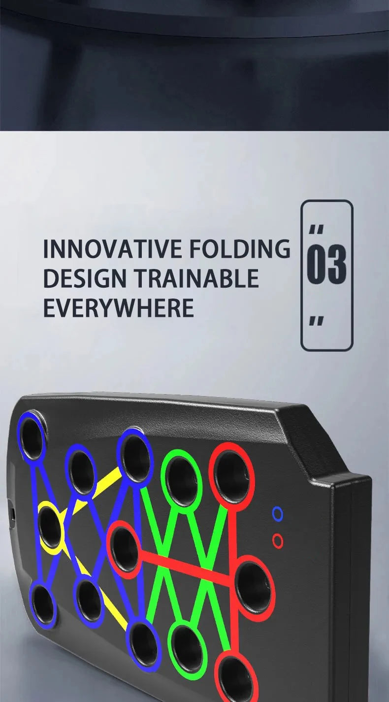 Portable Foldable Push-Up Board Set with Handles – Multi-Function Fitness Training Equipment