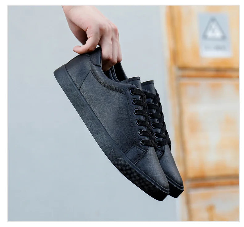 Men’s Black Casual Sneakers – Soft Comfortable Street Style Shoes