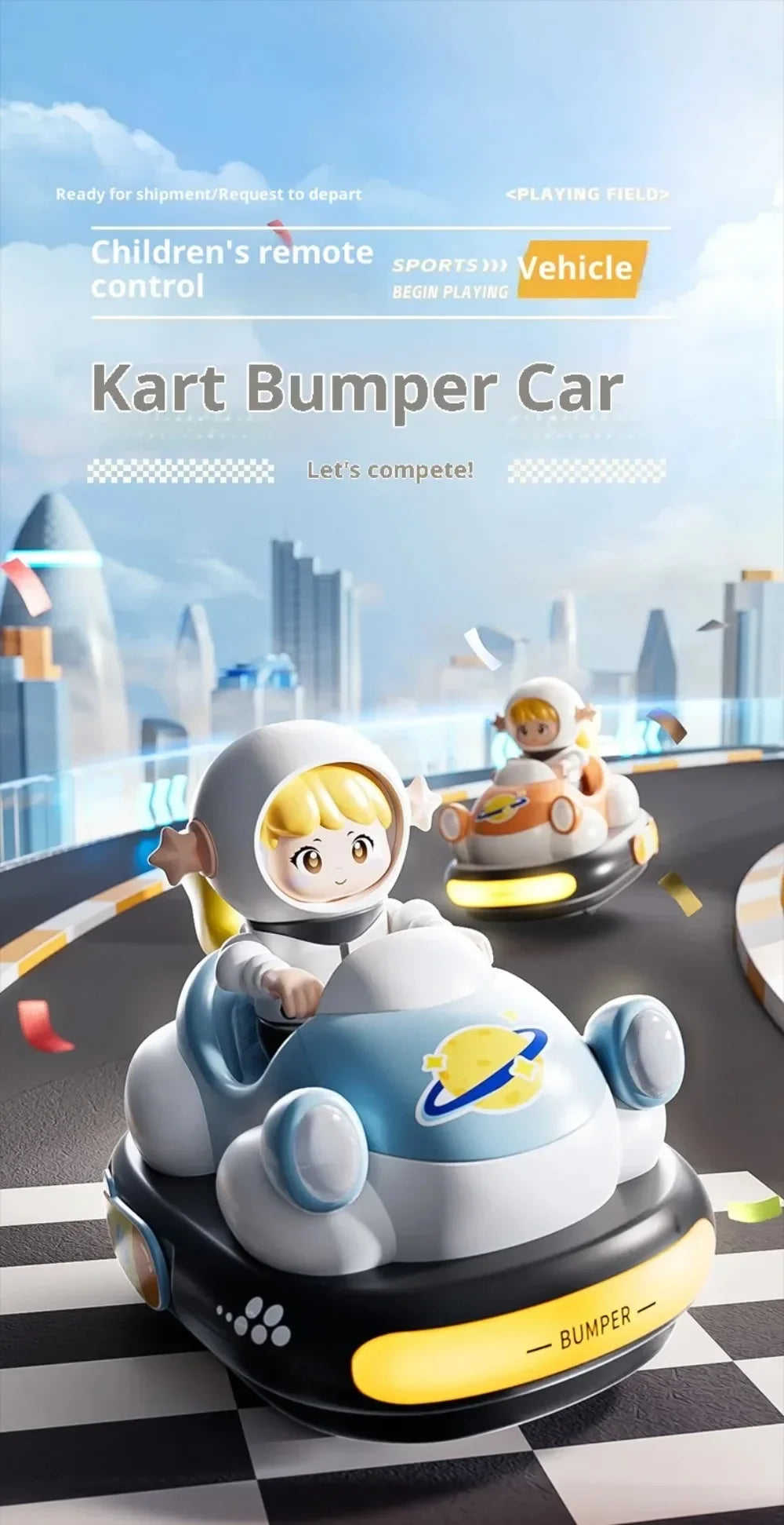 Remote Control Bumper Kart Set – 2-Player RC Drift Racing Cars