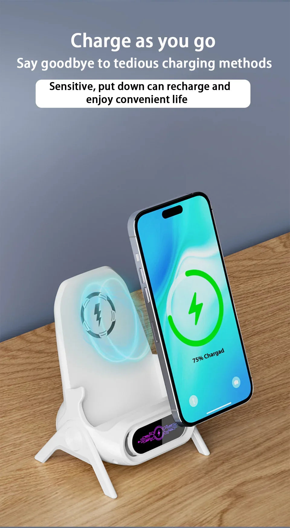 2025 Wireless Magnetic Fast Charger – 3D Cute Stool Design Desktop Stand & Phone Prop