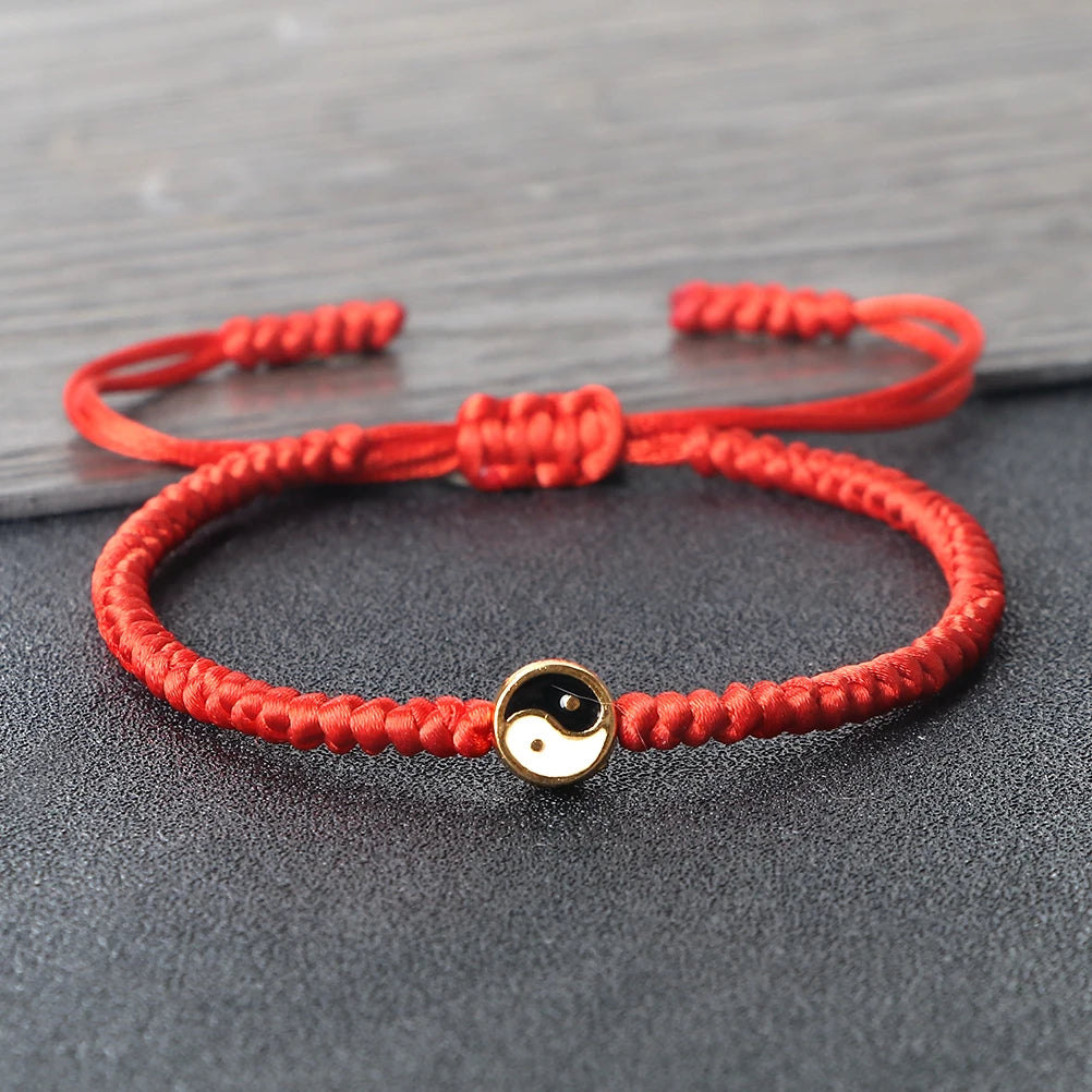 Yin Yang Tai Chi Pendant Bracelets For Men Women Handmade Adjustable Rope Couple Bracelets Fashion Friendship Jewelry Gifts