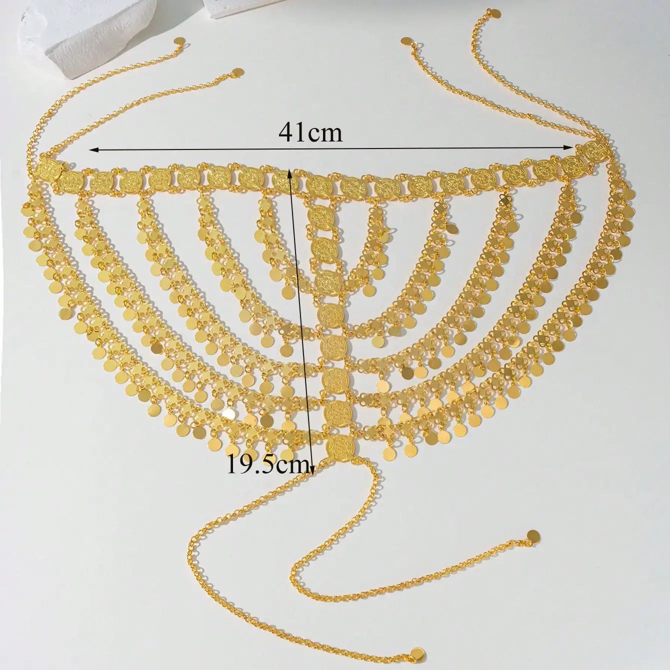 Gold-Plated Hair Chain for Women – Turkish Kurdish Arabic Totem Headpiece – Festival & Wedding Jewelry