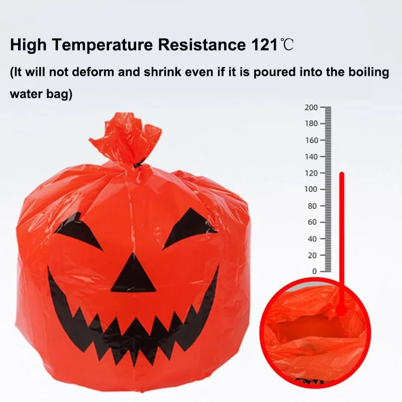 Large Halloween Pumpkin Leaf Bags – Plastic Garbage Bags for Outdoor Lawn & Garden Decoration – Festive Yard Décor for Halloween Parties & Trick-or-Treat