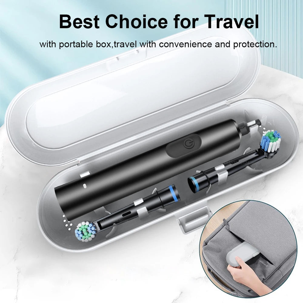 Rechargeable Rotating Electric Toothbrush for Adults, Deep Cleaning, 8 Soft Replacement Brush Heads Included