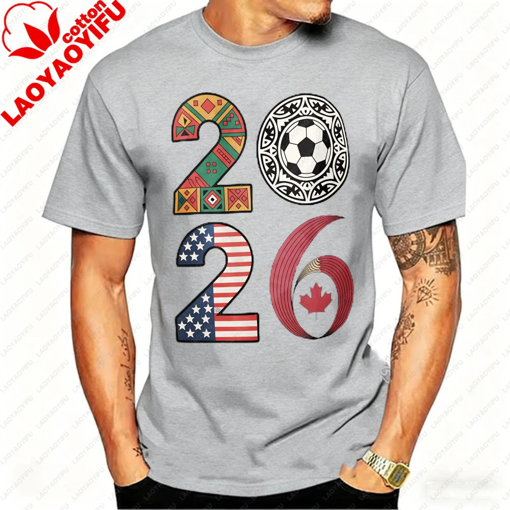 USA, Canada & Mexico Soccer Flag T-Shirt – Cotton Graphic Tee (2026 Edition)