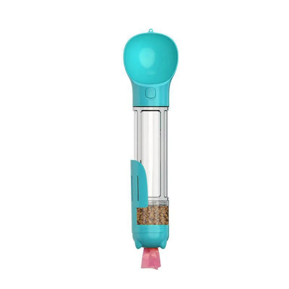 300/500ml 3-in-1 Leak-Proof Pet Water & Food Dispenser with Trash Bag Box and Shovel – Portable Dog Water Bottle and Food Feeder for Puppies and Dogs