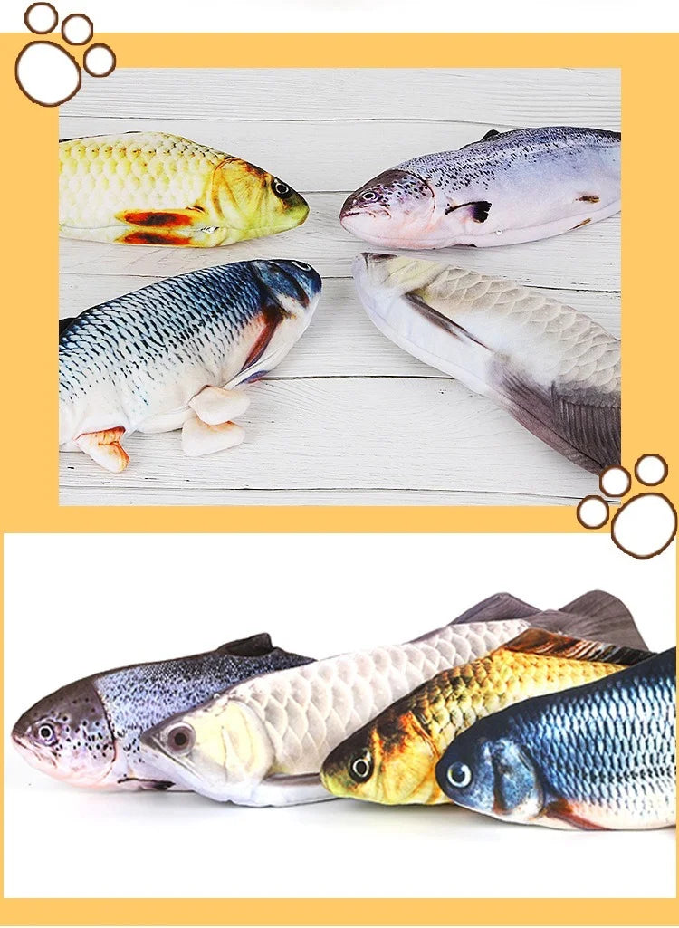 Interactive Electric Fish Cat Toy with USB Rechargeable Motion for Chewing, Playing & Entertainment