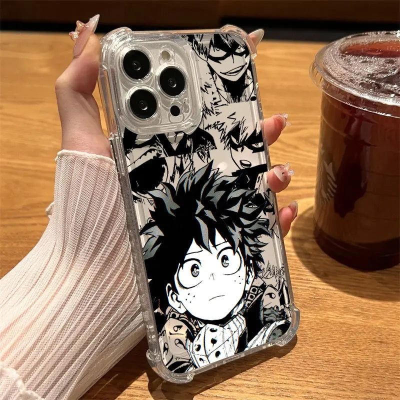 Katsuki Bakugo Anime Clear Phone Case for iPhone 17 Air, 17, 16e, 16, 15, 14, 13, 12, 11 Pro Max Plus Soft Silicone Cover