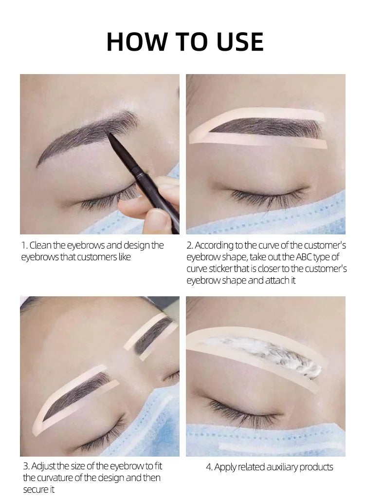 20/50pcs Disposable Eyebrow Design Stencil Airbrush Auxiliary Sticker for Eyebrow Tint Elegant Brows Shaping